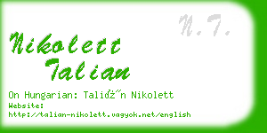 nikolett talian business card